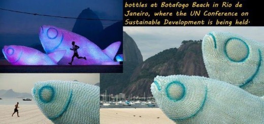 Creative sculpture made of plastic bottles